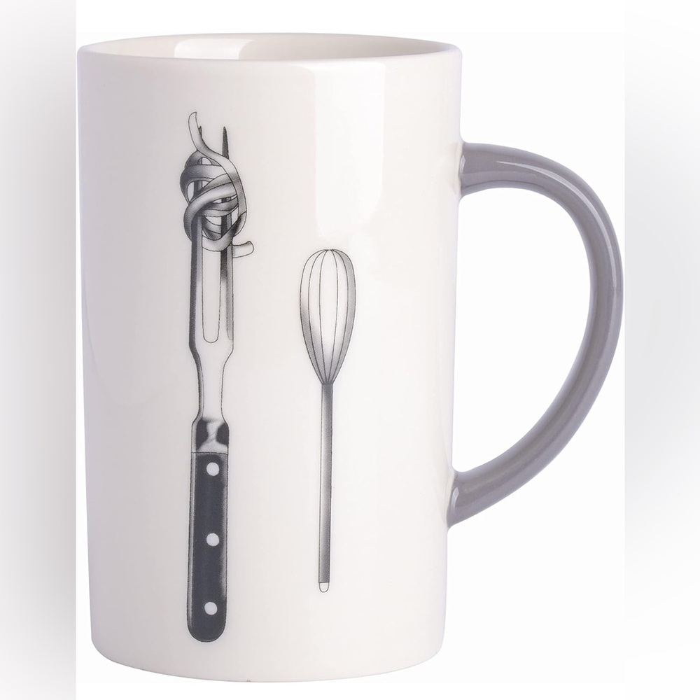 YouTube Babish Cooking Channel Minimalist Fork Whisk Tattoo Design Coffee Mug